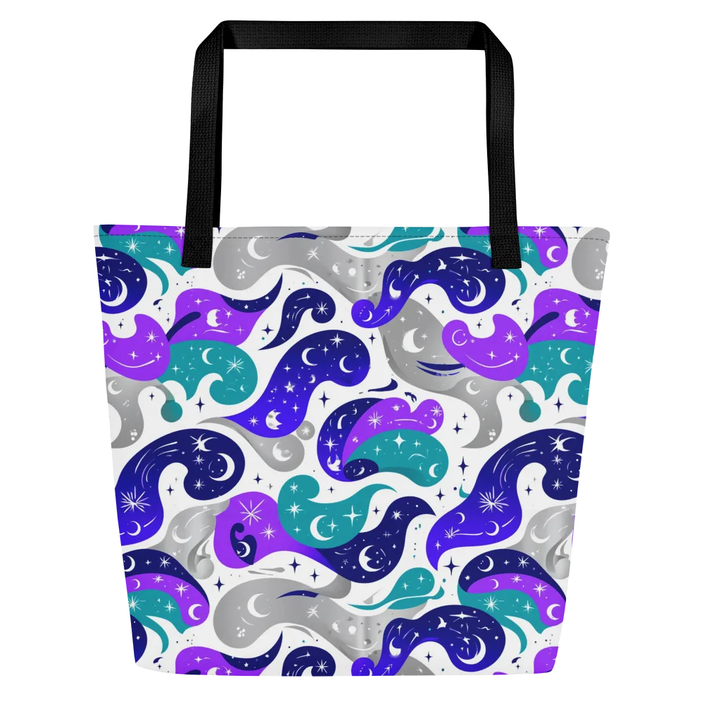 Astral Paisley on Large Tote Bag W/ Pocket — Front