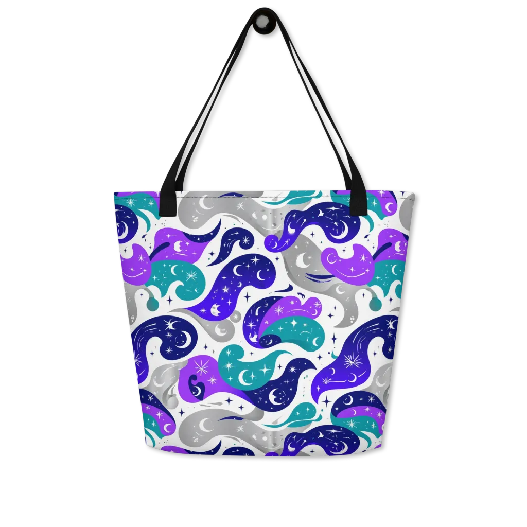 Astral Paisley on Large Tote Bag W/ Pocket — Front