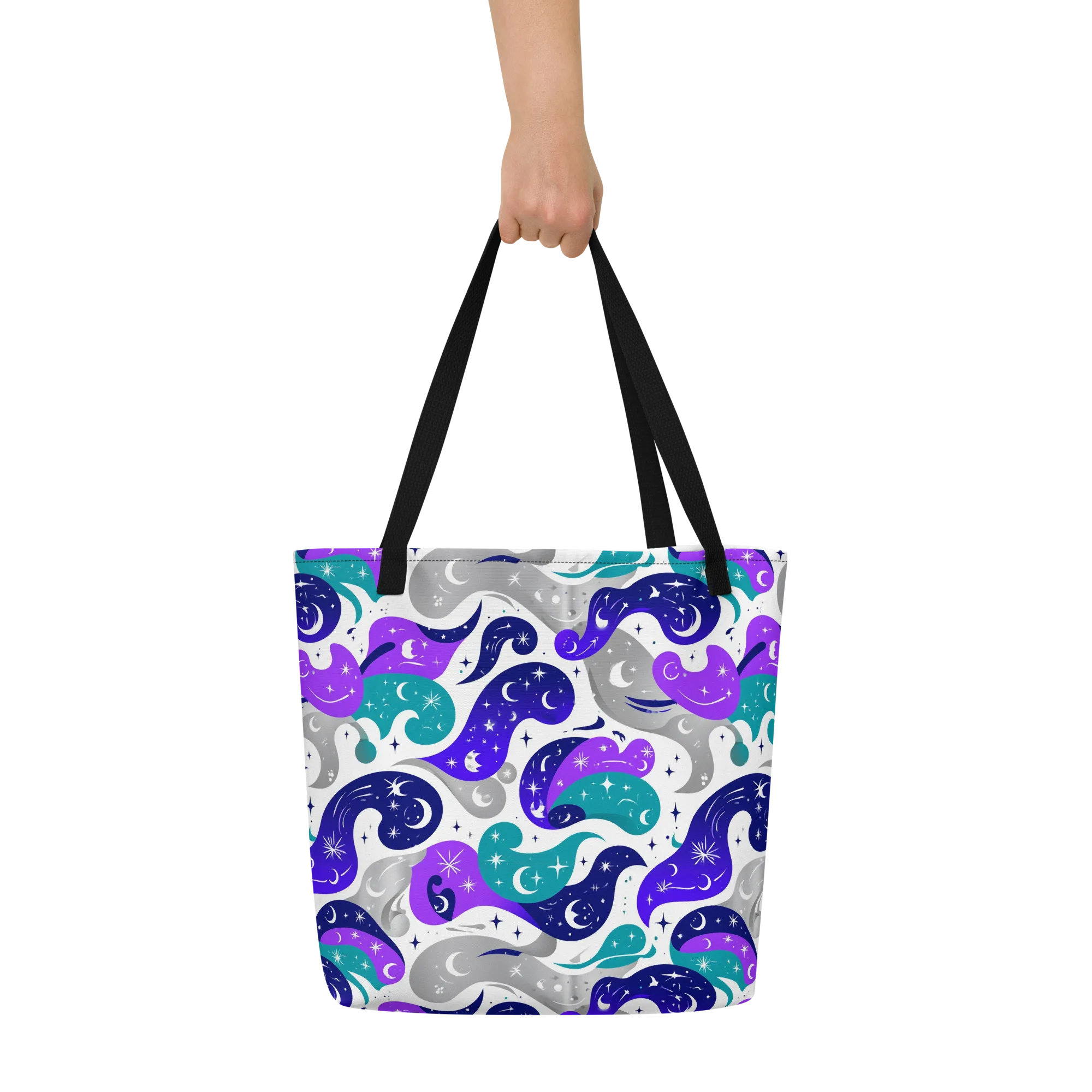 Astral Paisley on Large Tote Bag W/ Pocket — Front