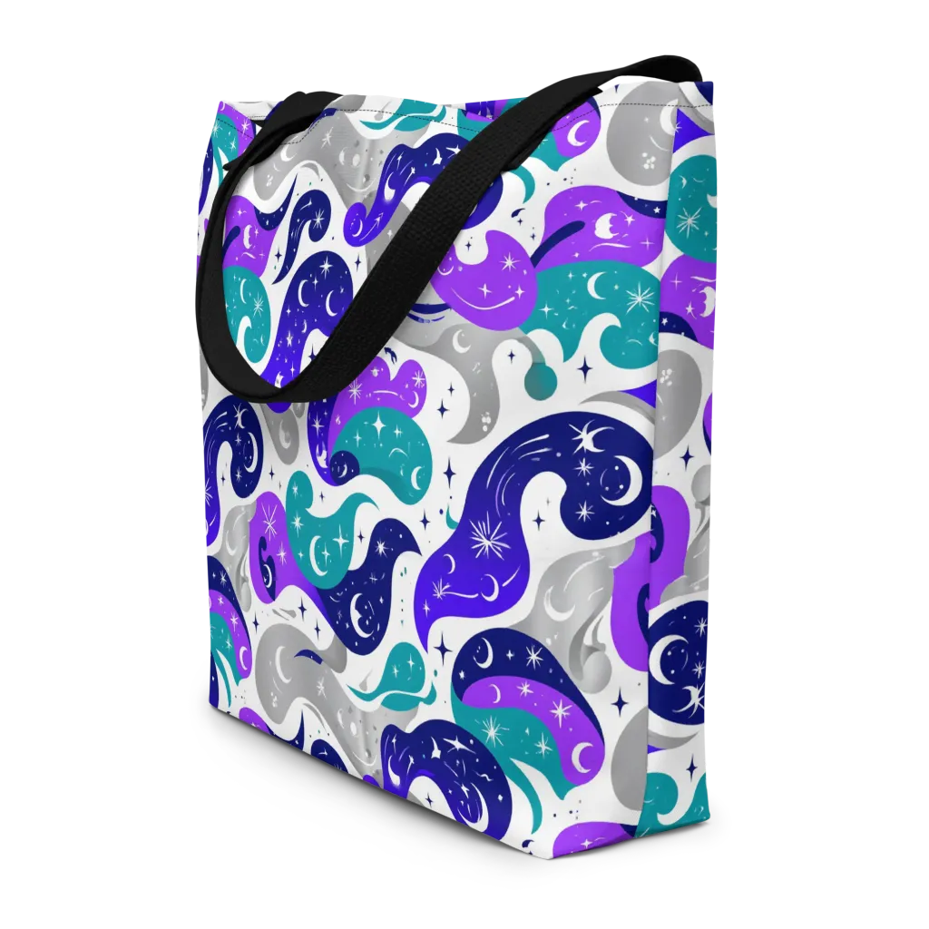 Astral Paisley on Large Tote Bag W/ Pocket — Front