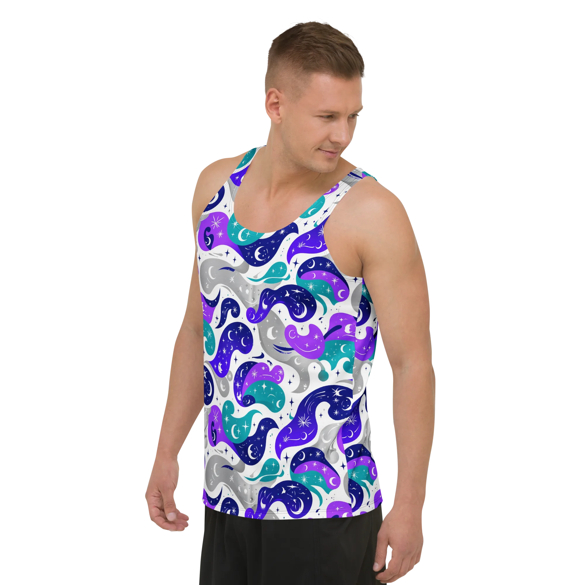 Astral Paisley on Men's Tank Top — Left Front