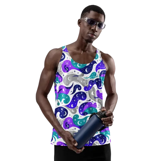 Astral Paisley on a Men's Tank Top