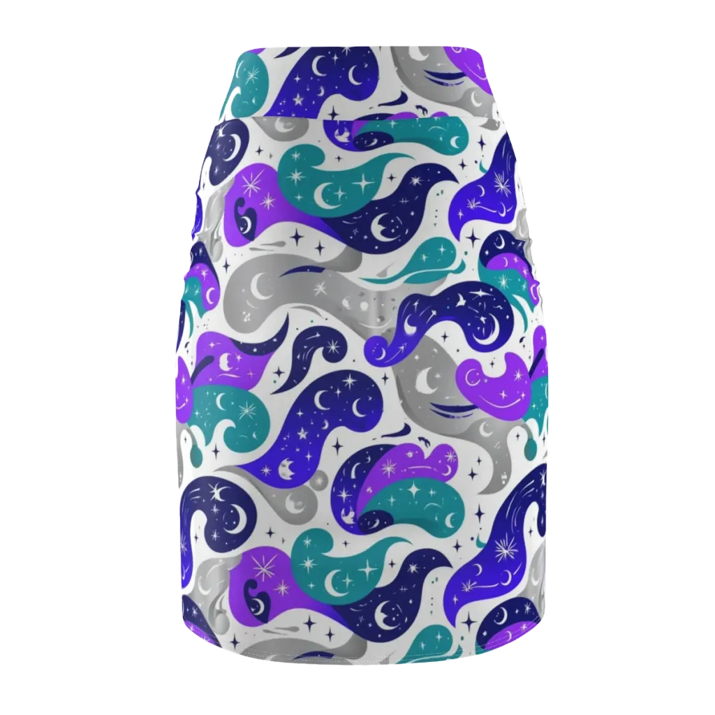 Astral Paisley on Pencil Skirt — Back