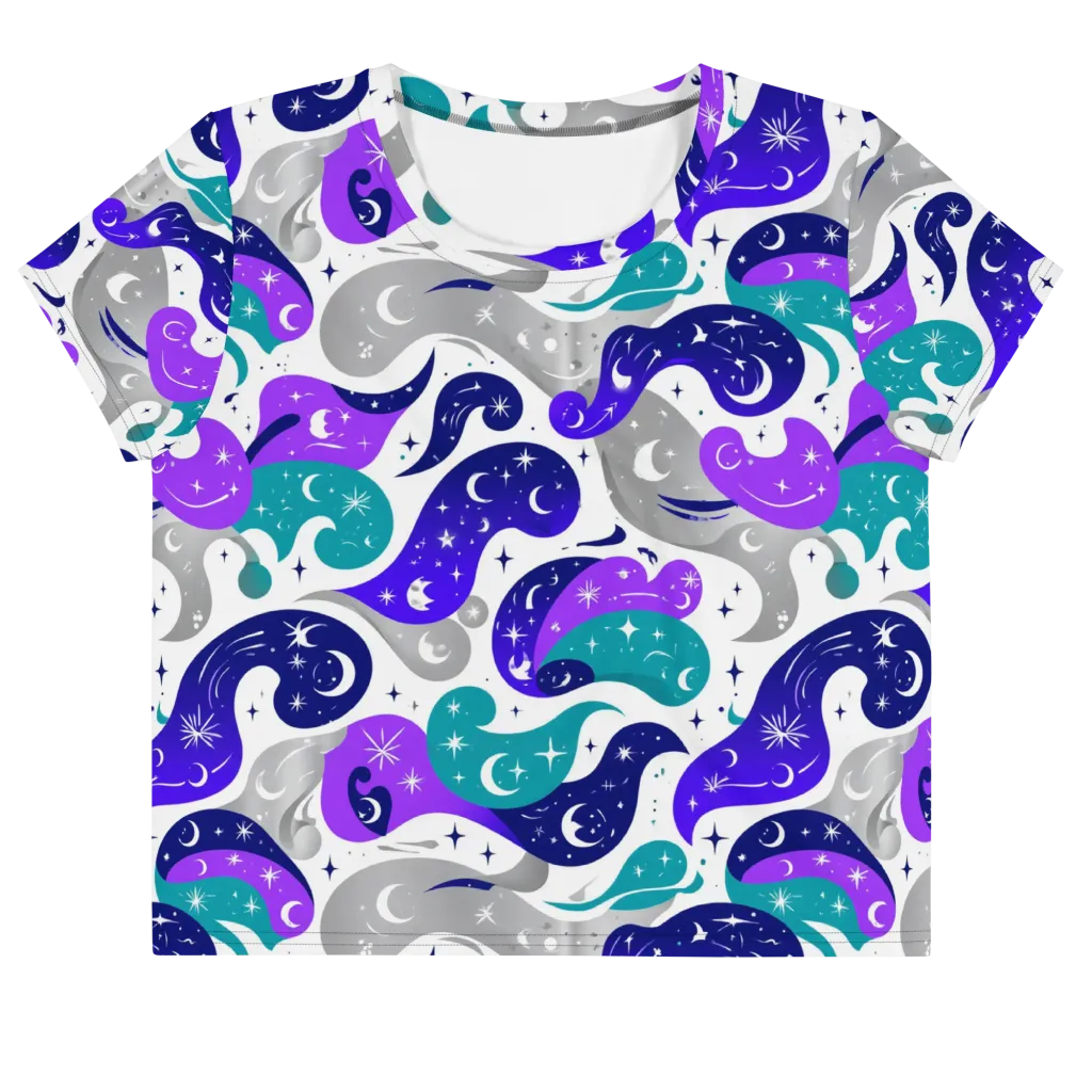 Astral Paisley on Crop Tee — Front