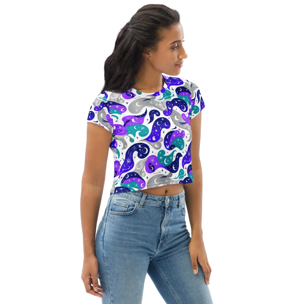 Astral Paisley on Crop Tee — Right Front