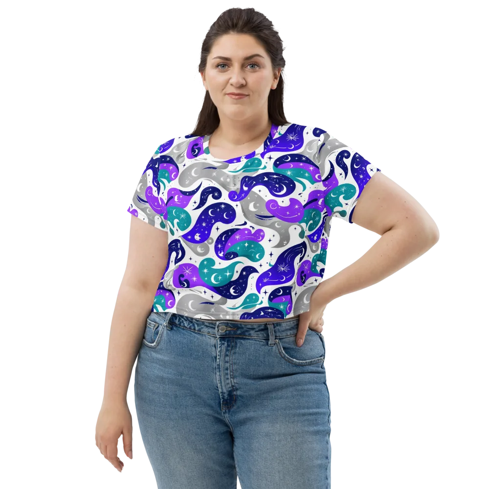 Astral Paisley on Crop Tee — Front