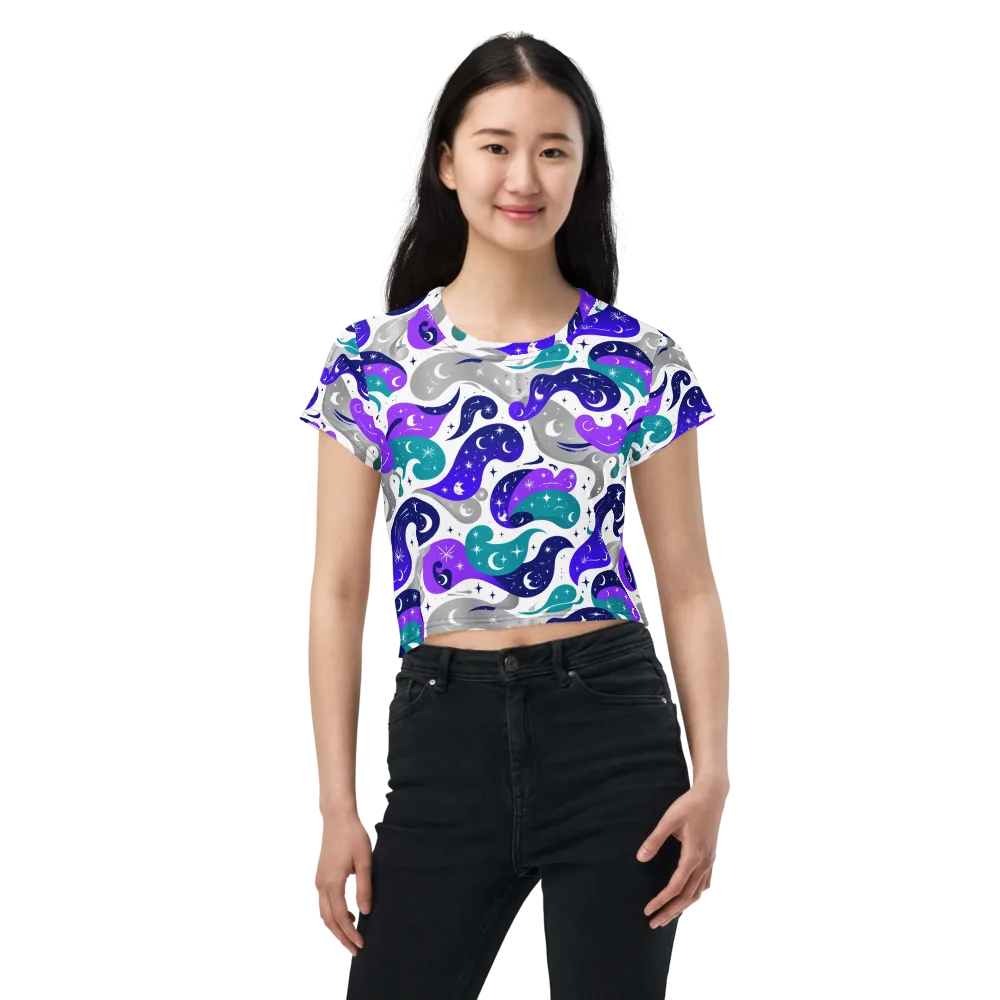 Astral Paisley on Crop Tee — Front