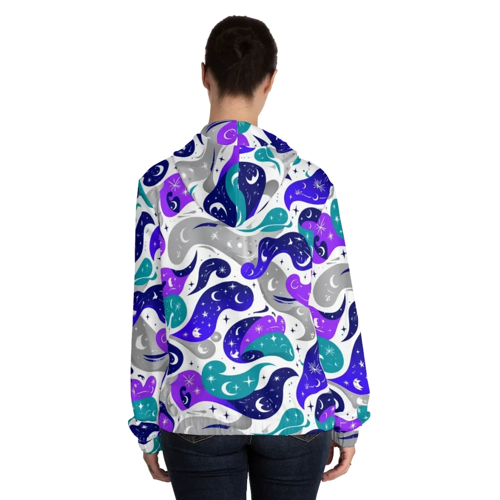 Astral Paisley on Women's Full-Zip Hoodie — Back On Person