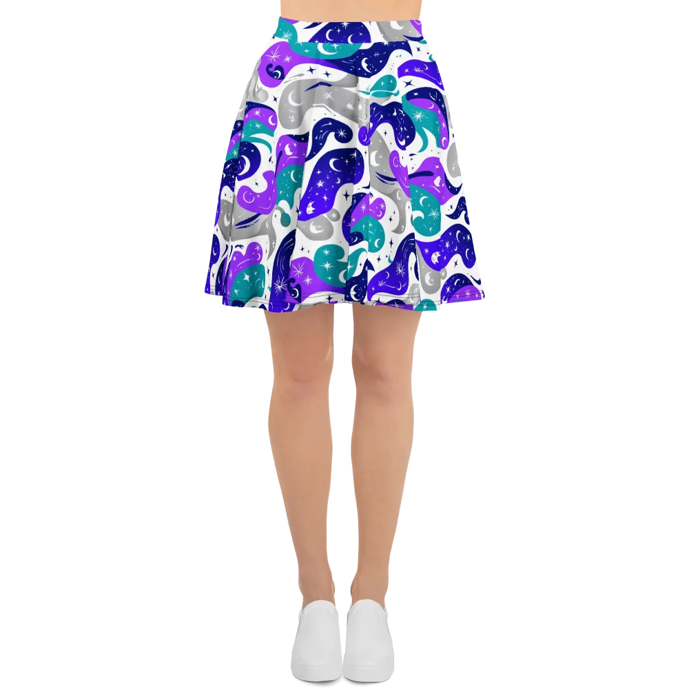 Astral Paisley on Skater Skirt — Front