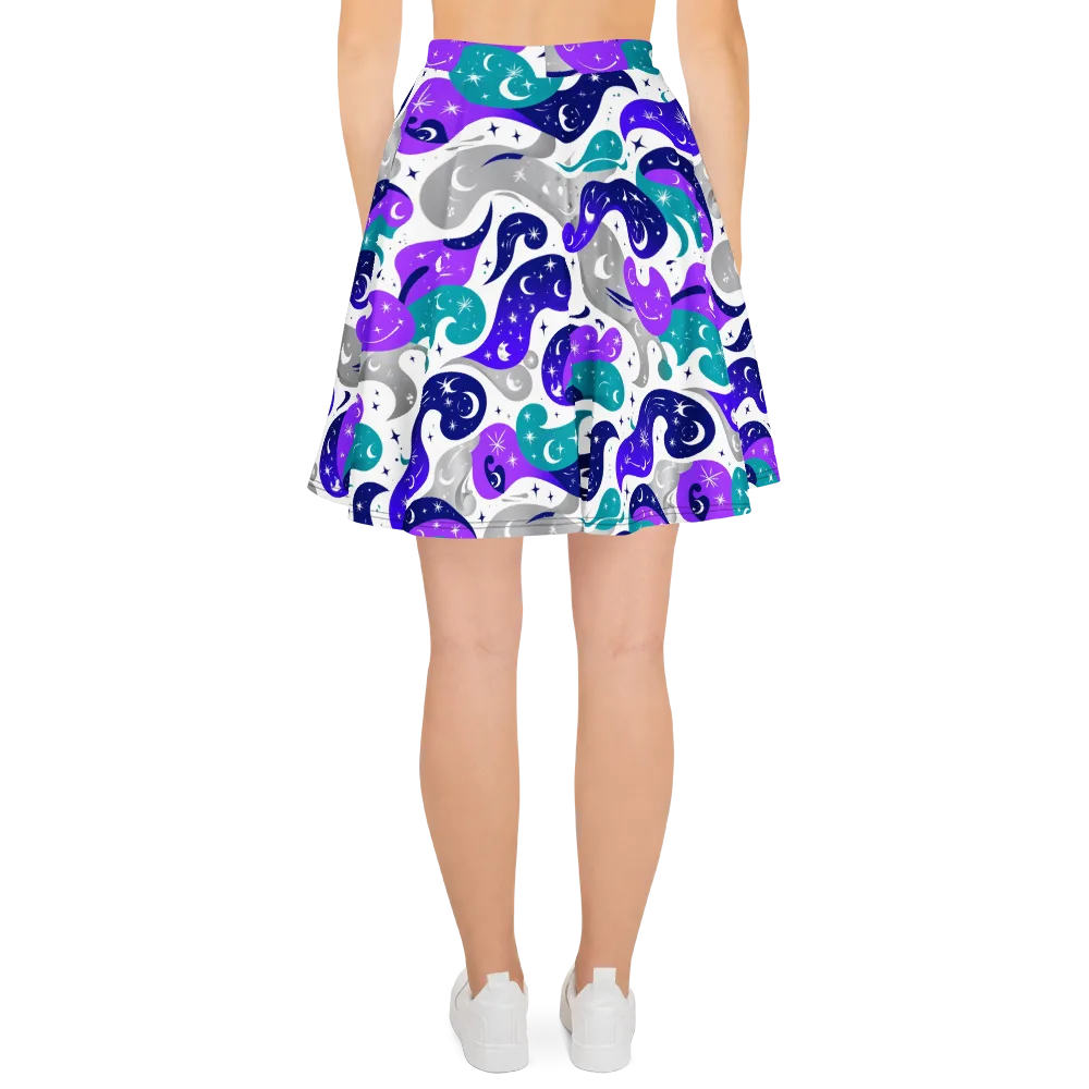 Astral Paisley on Skater Skirt — Back