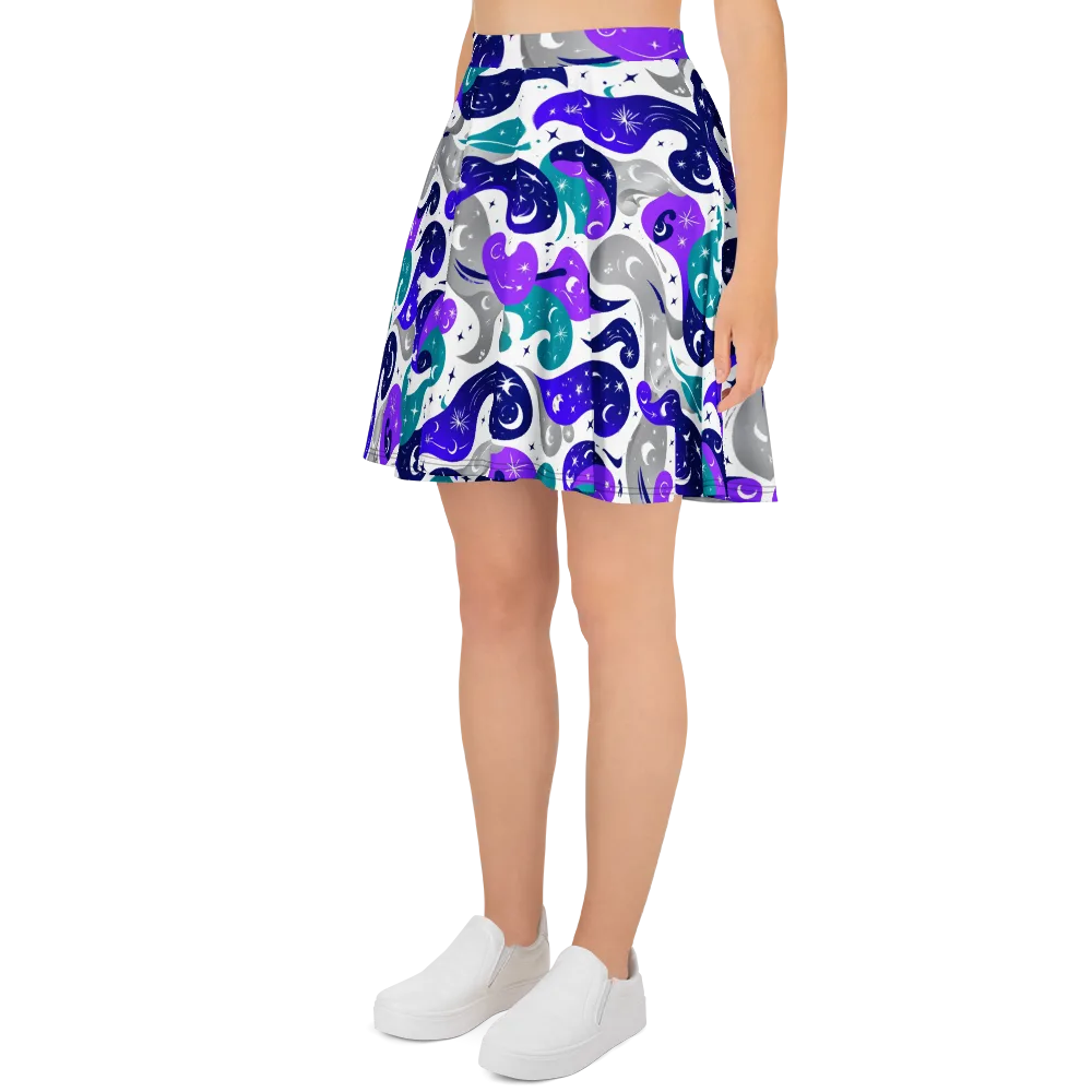 Astral Paisley on Skater Skirt — Left
