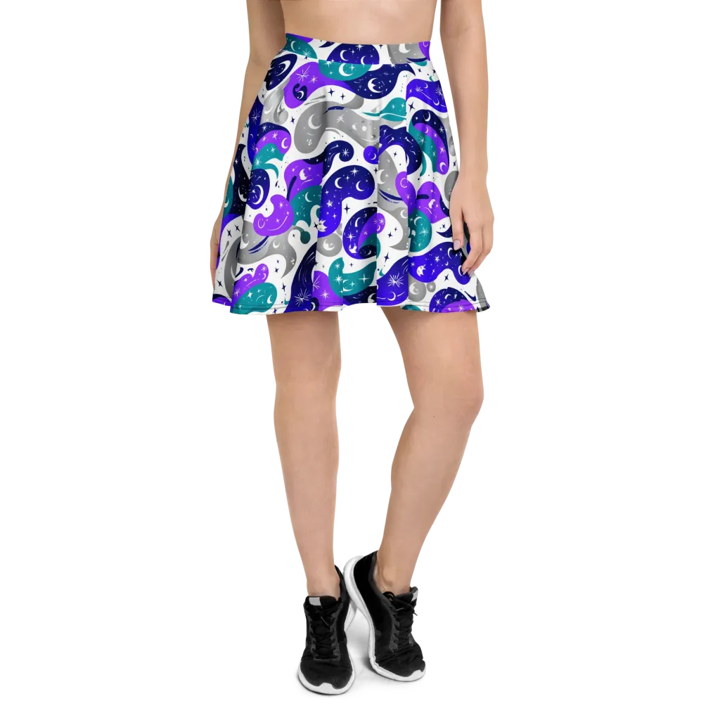 Astral Paisley on Skater Skirt — Front