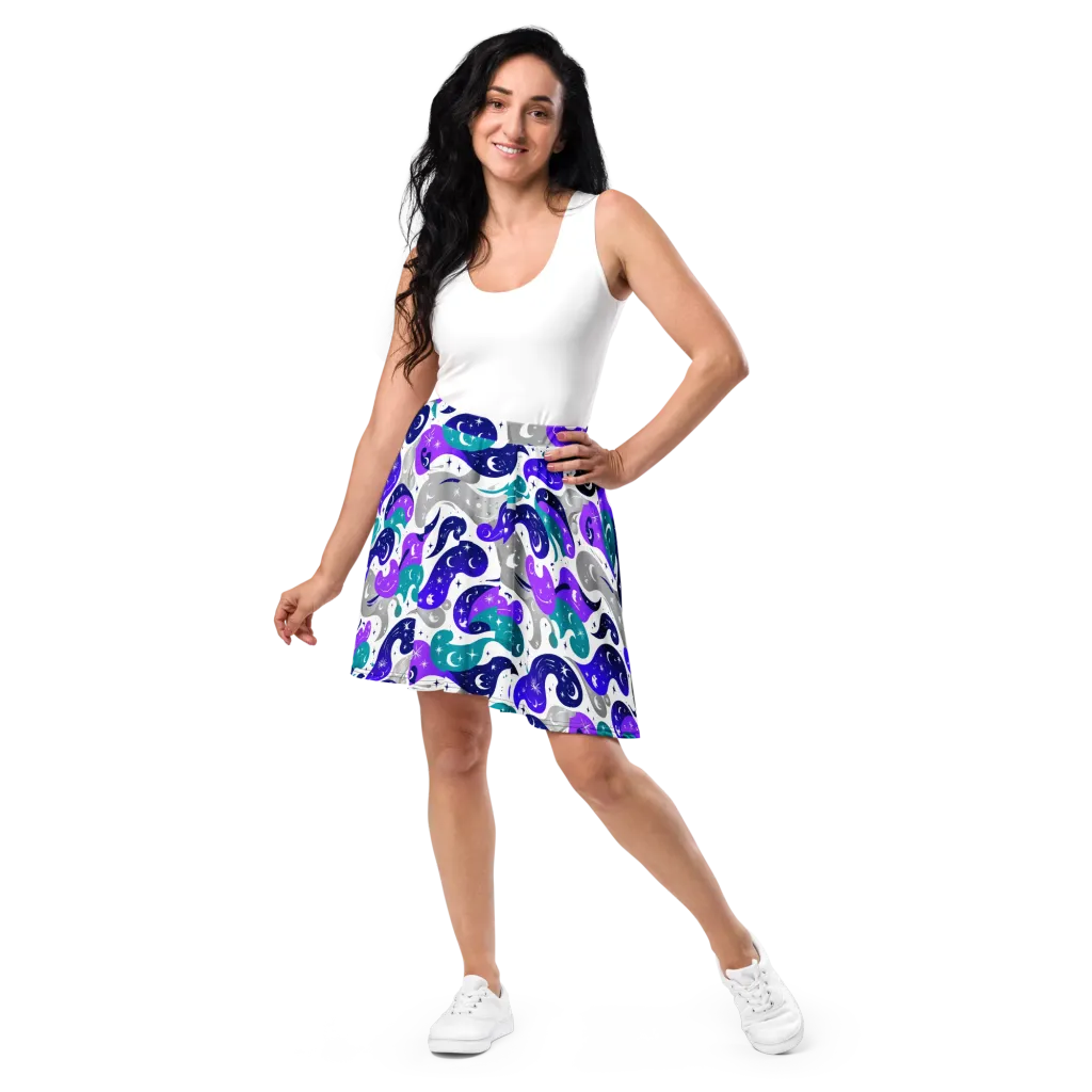 Astral Paisley on Skater Skirt — Front