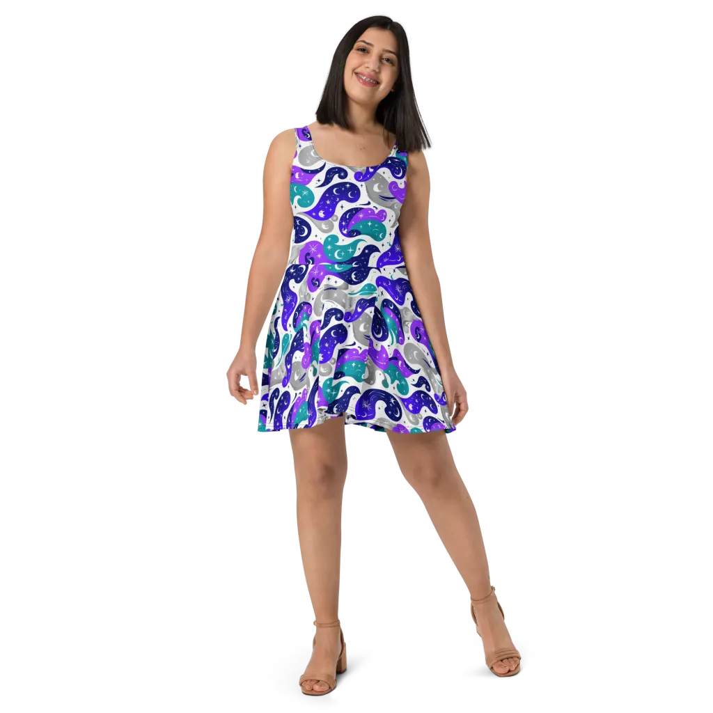 Astral Paisley on Skater Dress — Front