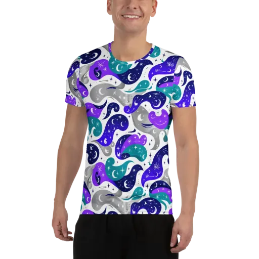 Astral Paisley on a Men's Athletic T-Shirt