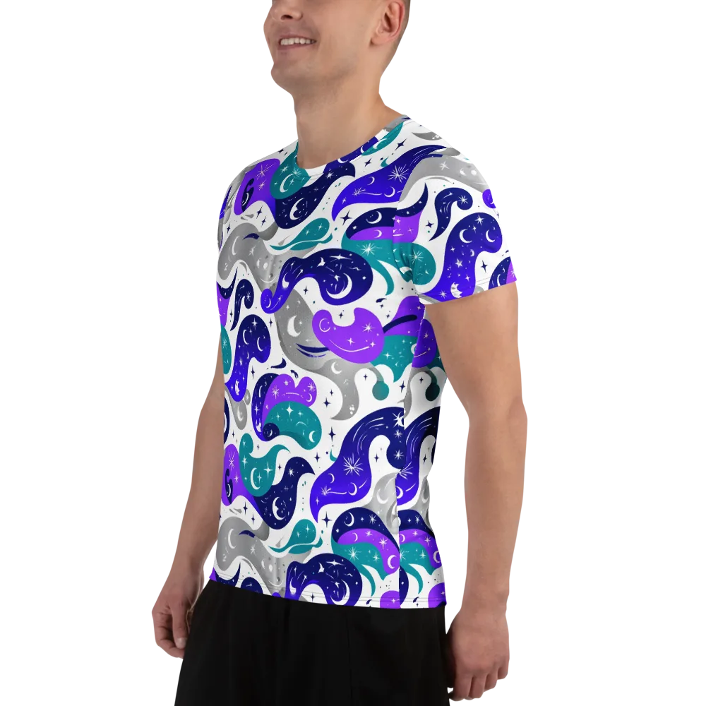 Astral Paisley on Men's Athletic T-Shirt — Left