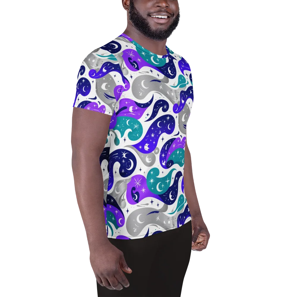 Astral Paisley on Men's Athletic T-Shirt — Right