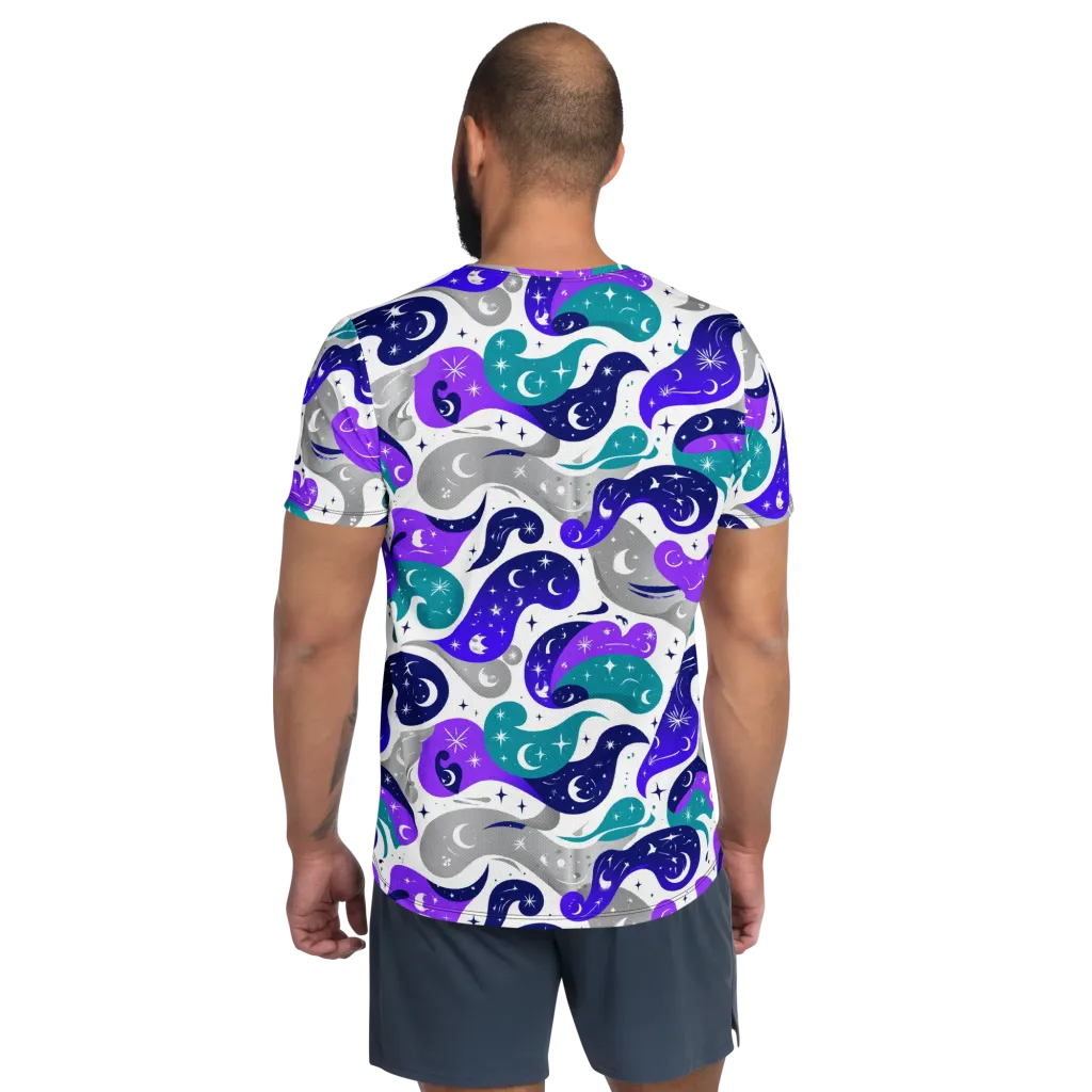 Astral Paisley on Men's Athletic T-Shirt — Back