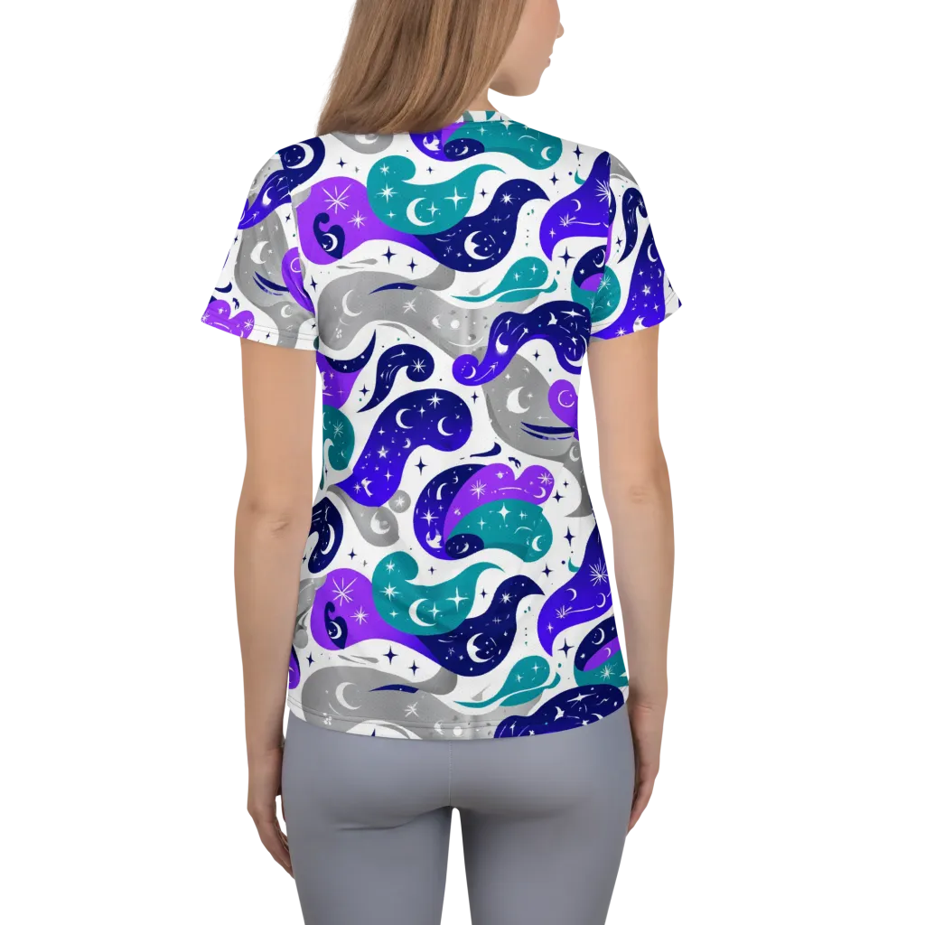 Astral Paisley on Women's Athletic T-Shirt — Back