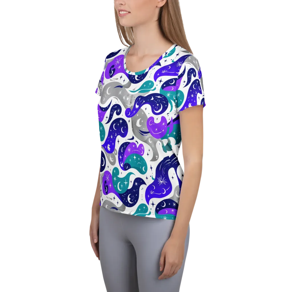 Astral Paisley on Women's Athletic T-Shirt — Left