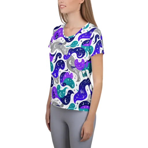 Astral Paisley on a Women's Athletic T-Shirt
