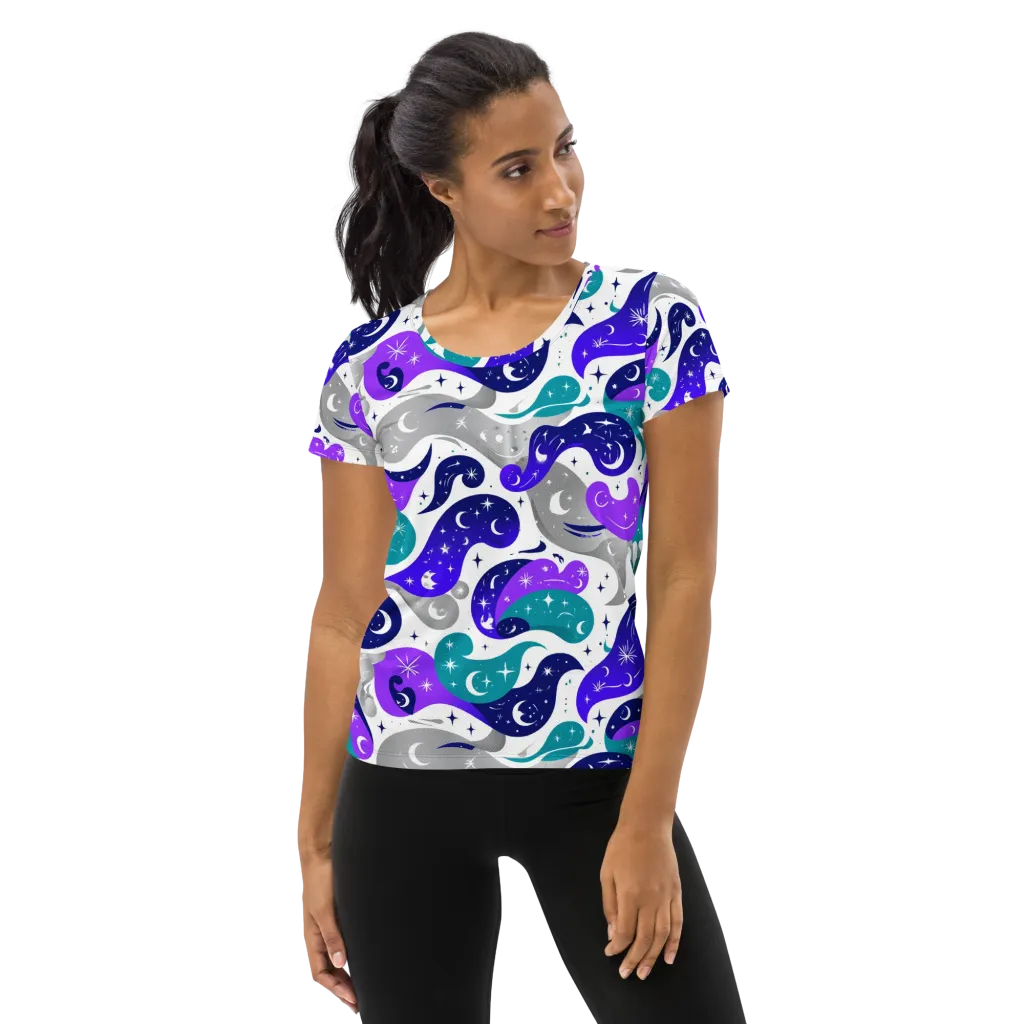 Astral Paisley on Women's Athletic T-Shirt — Front