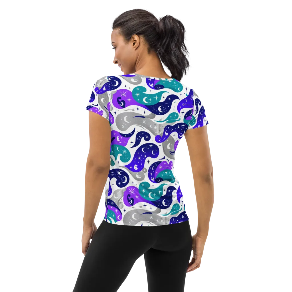 Astral Paisley on Women's Athletic T-Shirt — Back