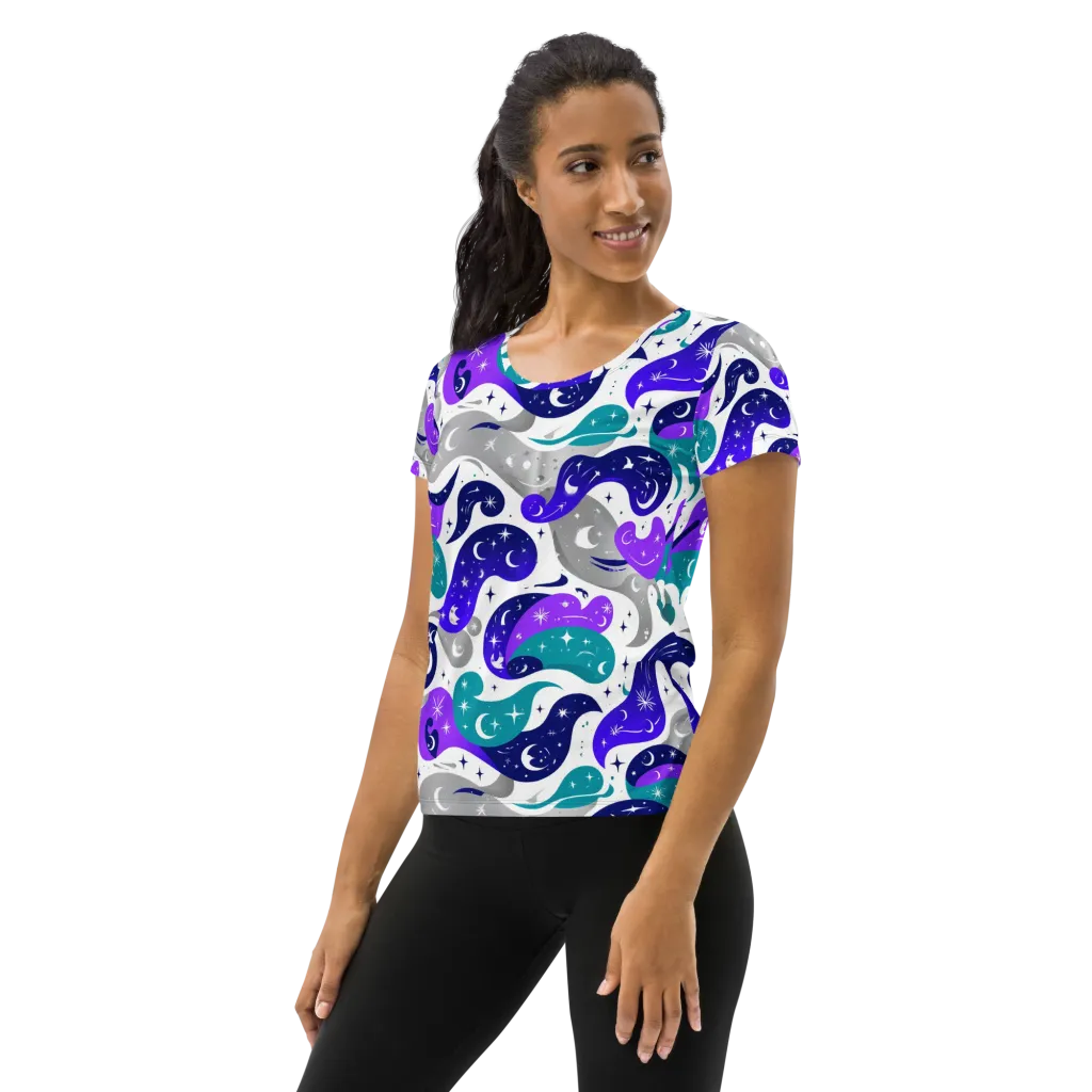 Astral Paisley on Women's Athletic T-Shirt — Left