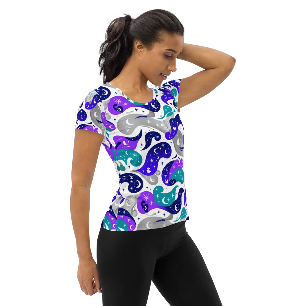 Astral Paisley on Women's Athletic T-Shirt — Right