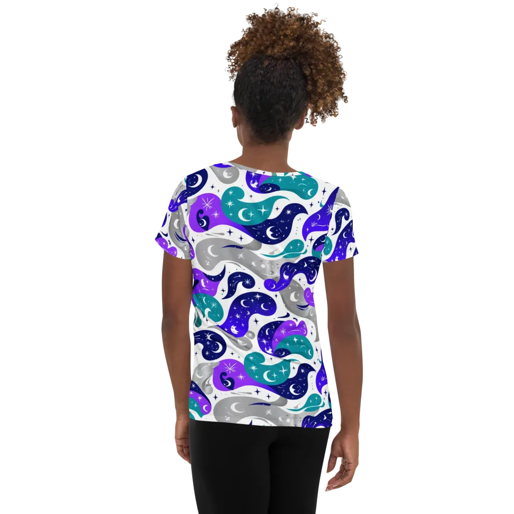 Astral Paisley on Women's Athletic T-Shirt — Back