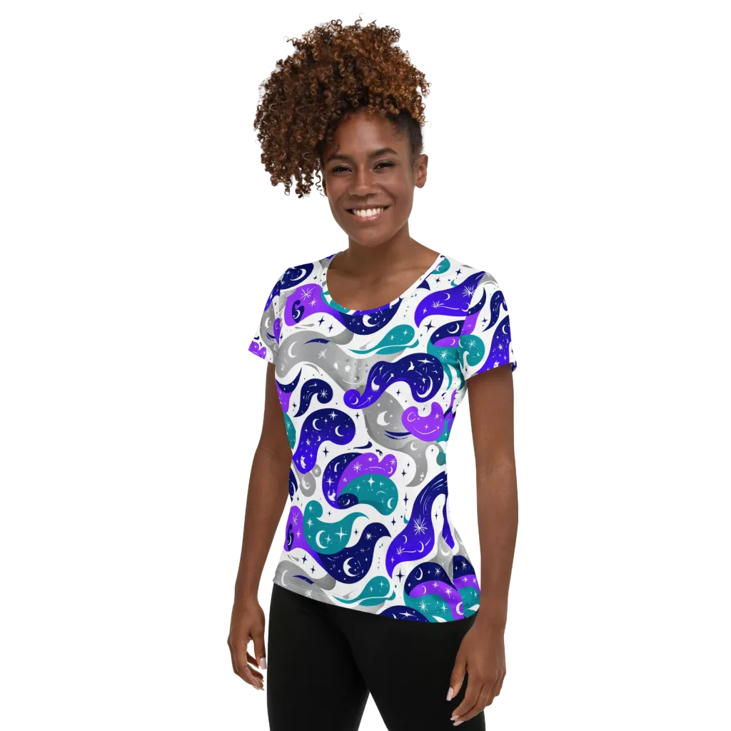 Astral Paisley on Women's Athletic T-Shirt — Left