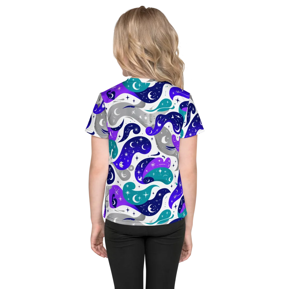 Astral Paisley on Kids Crew Neck T-Shirt — Back