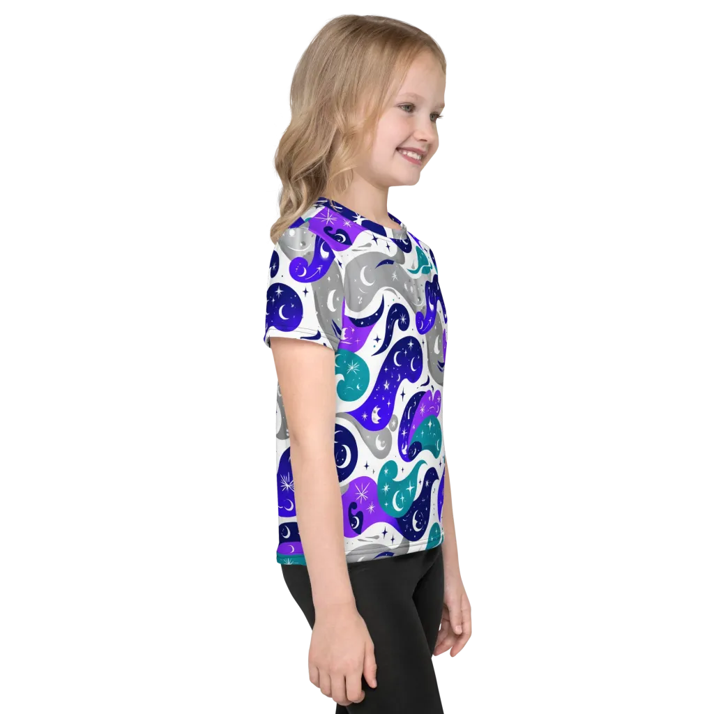 Astral Paisley on Kids Crew Neck T-Shirt — Right