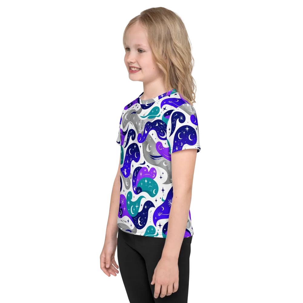 Astral Paisley on Kids Crew Neck T-Shirt — Left