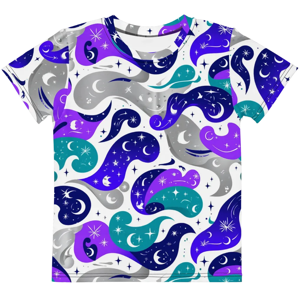 Astral Paisley on Kids Crew Neck T-Shirt — Front