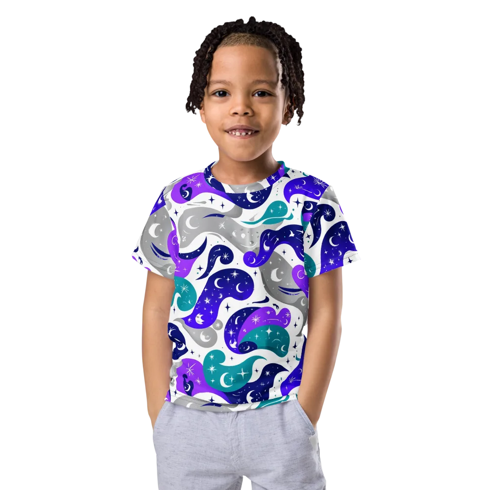 Astral Paisley on Kids Crew Neck T-Shirt — Front