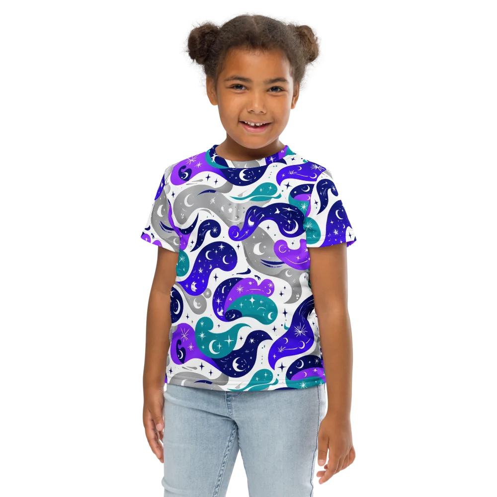 Astral Paisley on Kids Crew Neck T-Shirt — Front