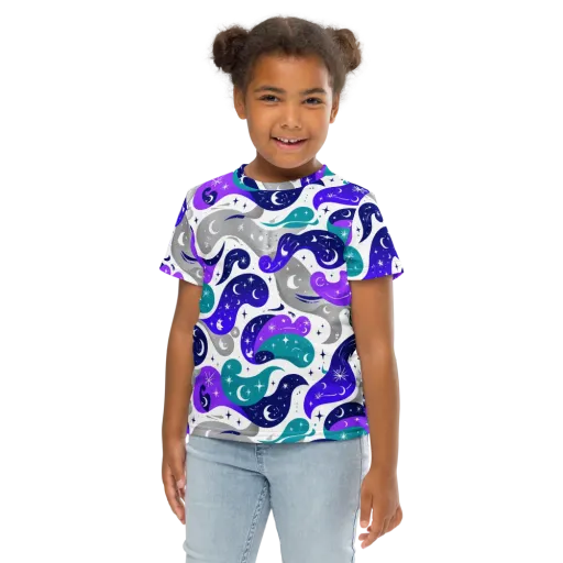 Astral Paisley on a Kids Crew Neck T-Shirt