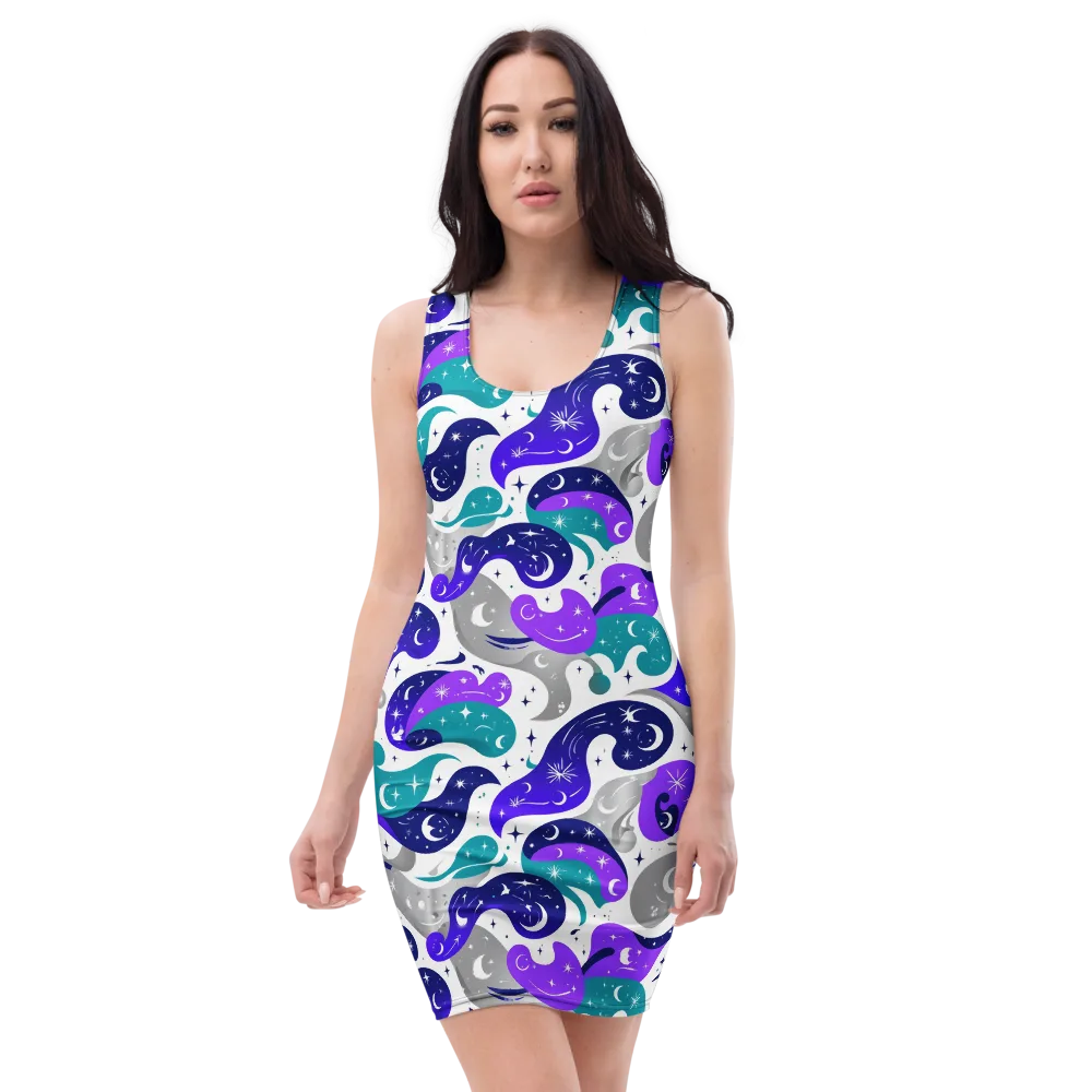Astral Paisley on Bodycon Dress — Front