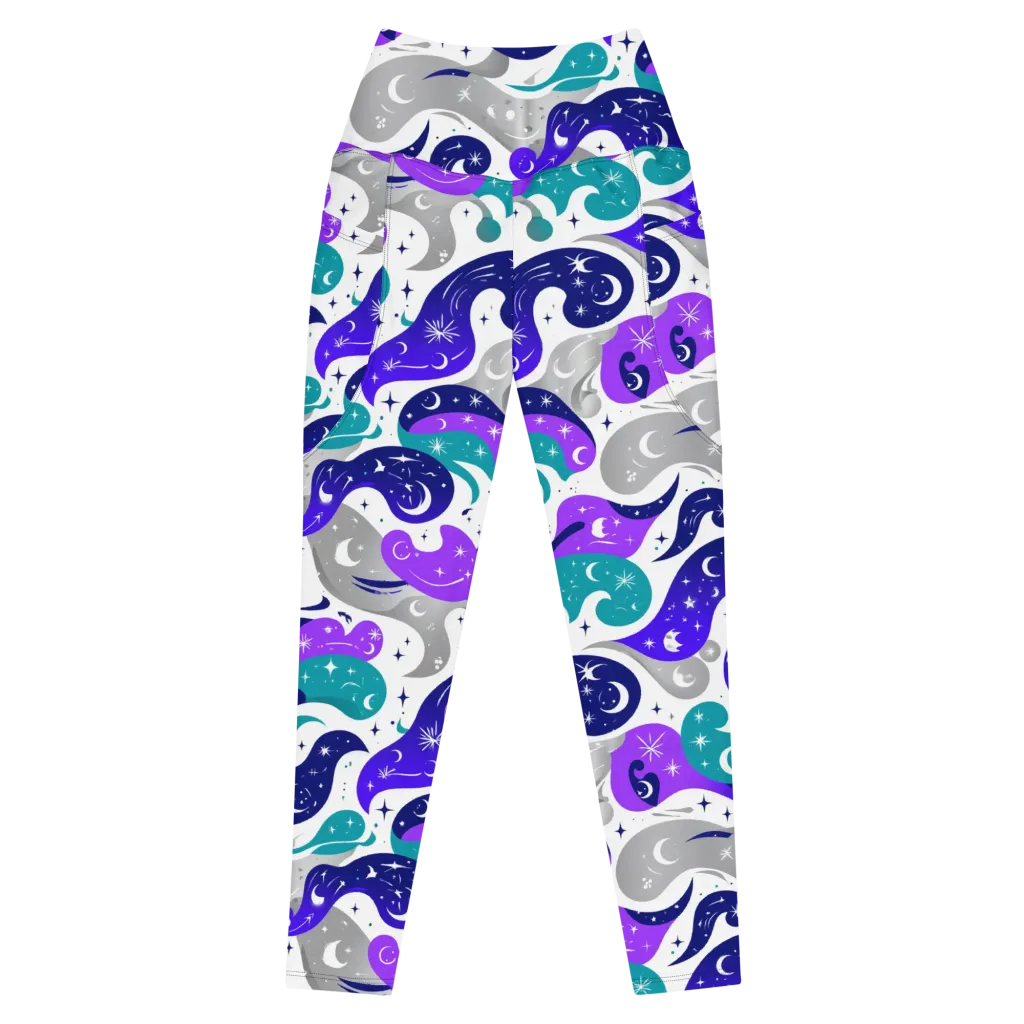 Astral Paisley on Leggings with Pockets — Front