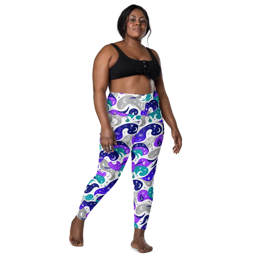 Astral Paisley on Leggings with Pockets — Front