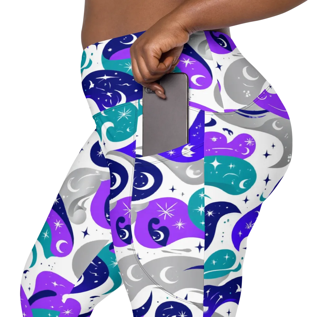 Astral Paisley on Leggings with Pockets — Product details 2