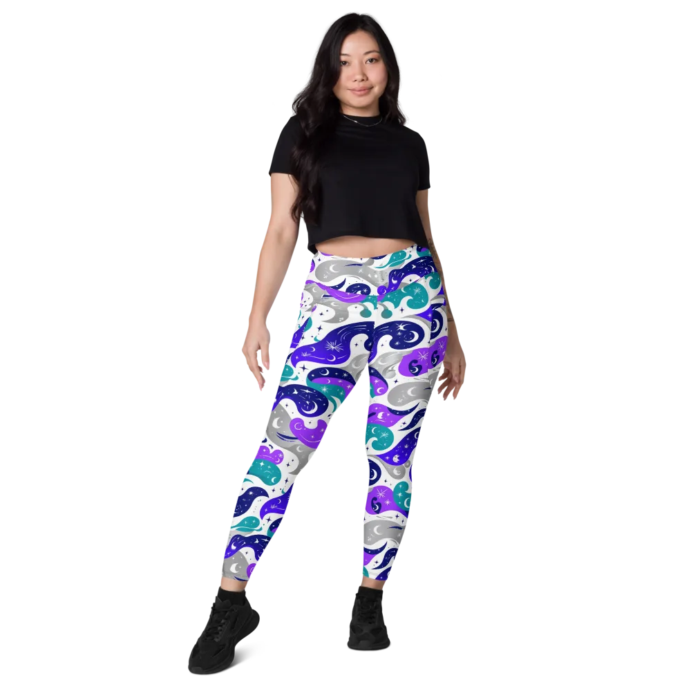 Astral Paisley on Leggings with Pockets — Front