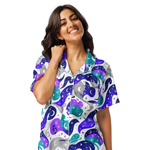 Astral Paisley on a Women's Short Sleeve Pajama Top
