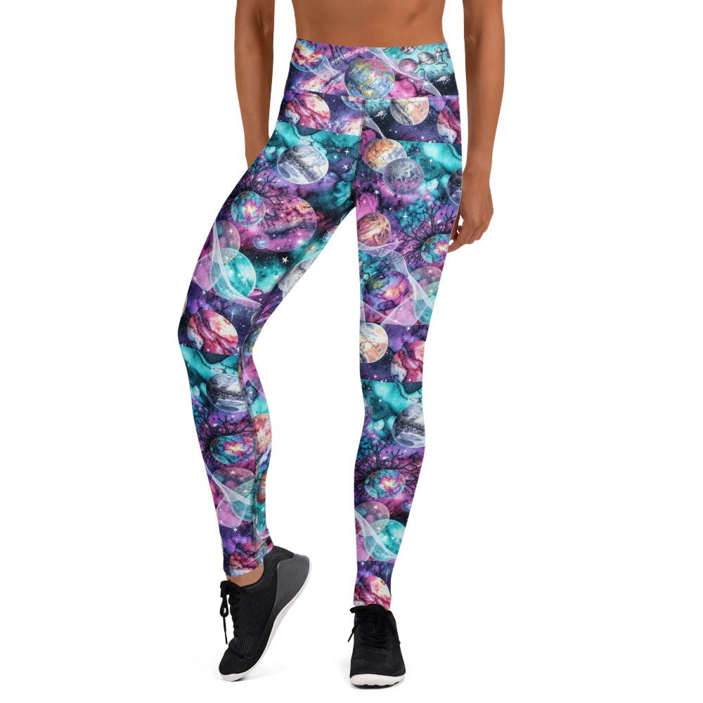 Celestial Menagerie on Yoga Leggings — Front