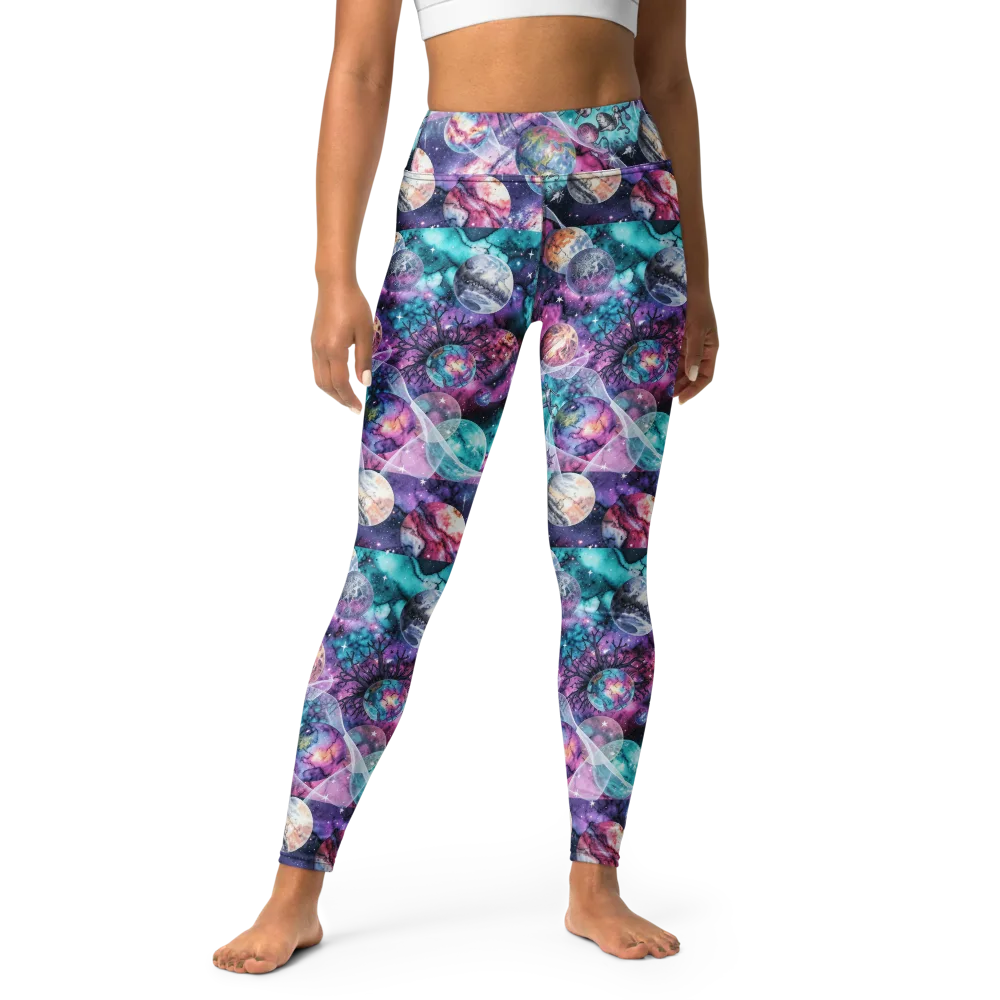 Celestial Menagerie on Yoga Leggings — Front