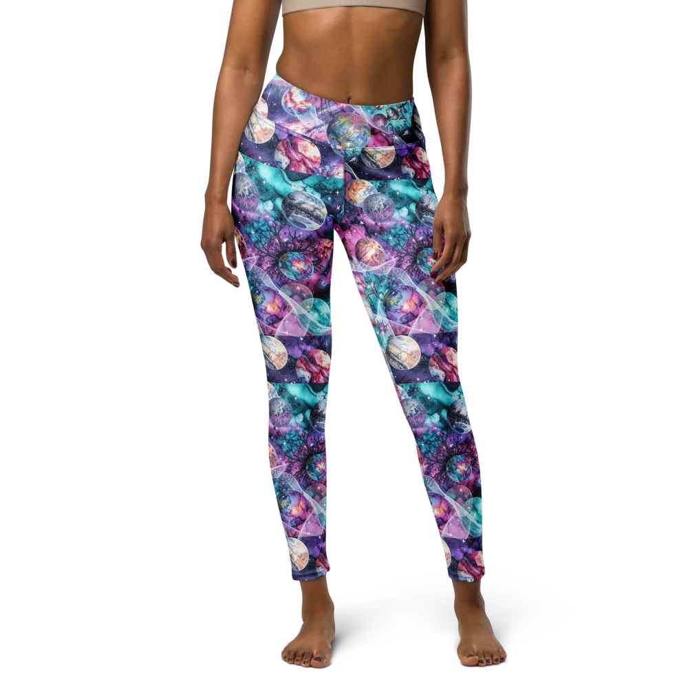 Celestial Menagerie on Yoga Leggings — Front