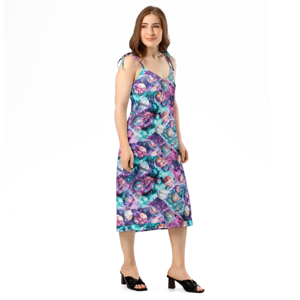 Celestial Menagerie on Slip Dress — Right Front