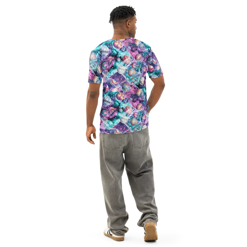 Celestial Menagerie on Men's Cotton Crew Neck T-Shirt — Back