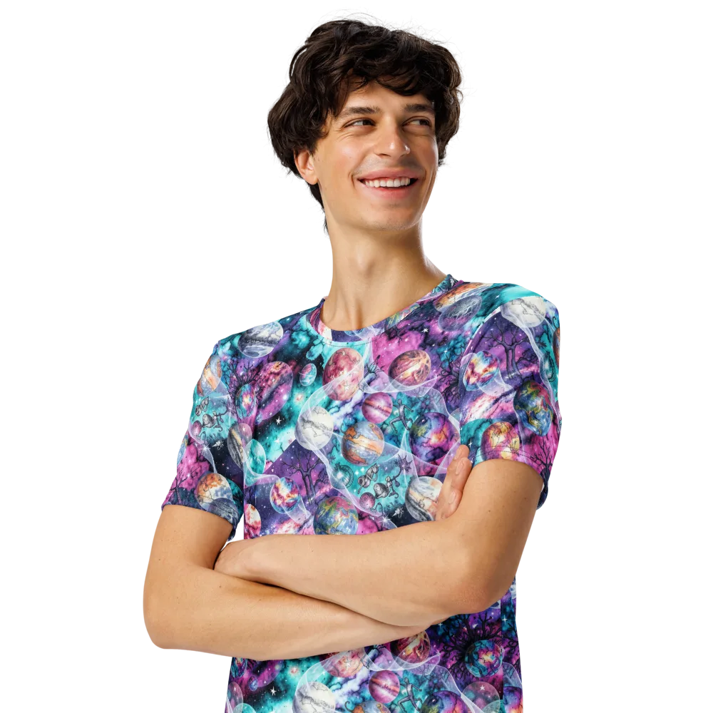 Celestial Menagerie on Men's Crew Neck T-Shirt — Left Front